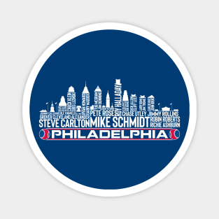 Philadelphia Baseball Team All Time Legends, Philadelphia City Skyline Magnet